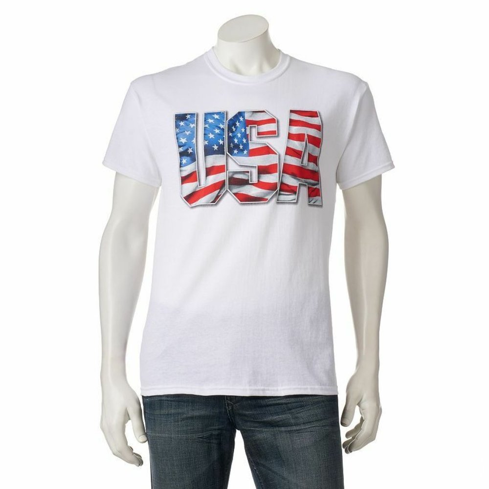 4th of July USA T-shirt Red, White, Blue, Gray sizes Large, X-large, XXL